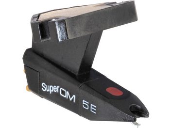 Ortofon Super OM 5E pladespiller-pickup, mat sort krop, forkromet arm, rød nål, set fra siden