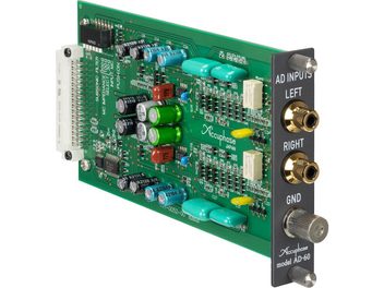 Scheda di espansione AD-60, vista angolare, componenti elettronici vari, connettori dorati, testo bianco sul pannello laterale