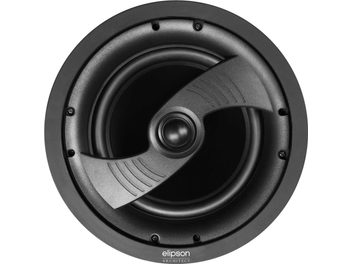 Enceinte encastrable Elipson Architect IC8, vue de face, grille noire avec motifs concentriques et tweeter central