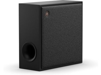 Yamaha SW-X100A kuupmeetri kujuline bassikõlar, matt must, ümmarguse avaga, musta võrega, kuldse logoga, kummist jalgadega