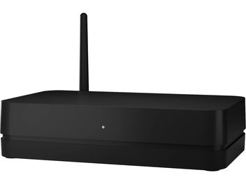 Transmetteur sans fil Connect plus noir, vue de face, boîtier rectangulaire aux coins arrondis, antenne verticale à l'arrière