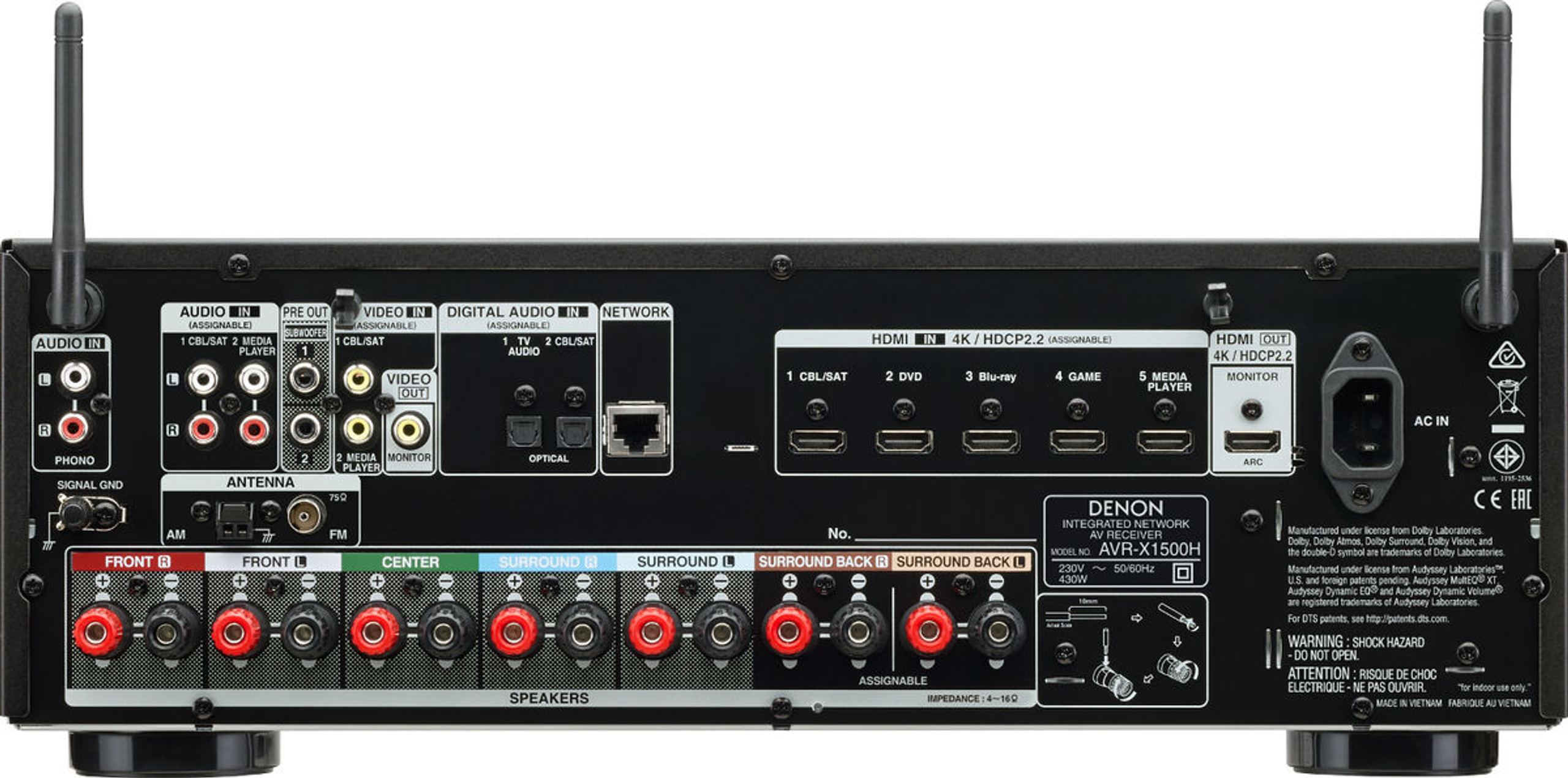 Denon AVR-X1500H schwarz - Heimkino-Receiver - HomeCineSolutions