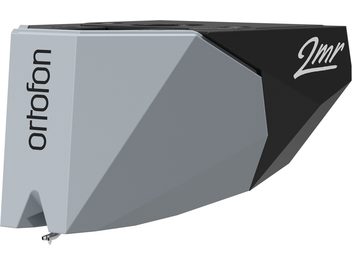 Ortofon 2MR 78 sort og grå vinylpickup, set fra siden, trekantet form, diamantspids synlig fortil