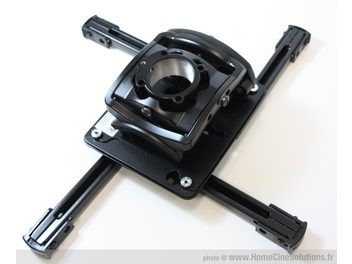 Chief Elite 7 cm Black Ceiling Mount, front view, consisting of a square base and an articulating arm with swivel joint