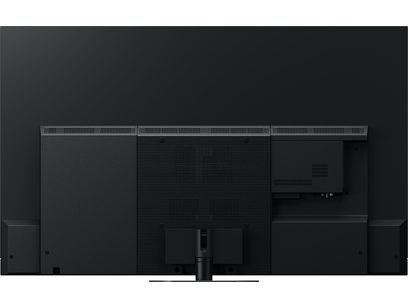 Téléviseur haute définition Panasonic TV-65Z90AEG, vue arrière, surface noire, grilles de ventilation, connectiques visibles