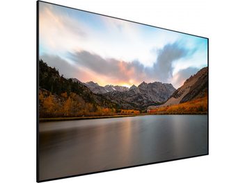 Οθόνη Lumene Movie Palace UHD 4K/8K Platinum Ultraslim 240C που απεικονίζει ένα φθινοπωρινό ορεινό τοπίο με λίμνη