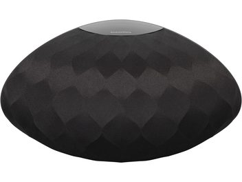 Juhtmevaba ühendatud kõlar Bowers & Wilkins Formation Wedge must, pealtvaade, elliptiline kuju, must tekstuuritud pind
