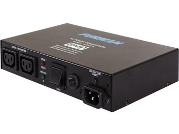 Conditionneur secteur Furman AC-210A E noir, face avant avec prises, interrupteurs et voyants, vue de dessus en légère plongée