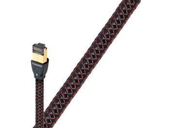 Cavo di rete Ethernet RJ45 Audioquest Cinnamon 0,75m, guaina intrecciata rossa e nera, connettori neri