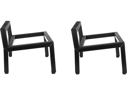 Pereche de picioare pentru difuzor Enova HIFI Vintage Metal Stand 20 negre din metal lăcuit, structură dreptunghiulară cu patru picioare înclinate spre spate, vedere laterală