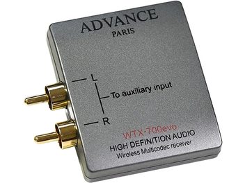 Advance Paris WTX-700evo trådløs audiosender, mat grå kabinet, tekniske specifikationer, set forfra
