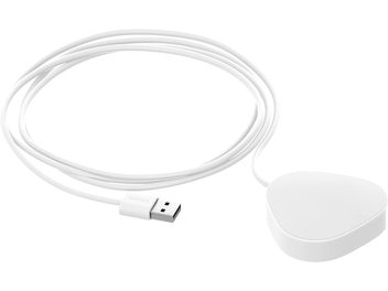 White Sonos power cable for Sonos Roam wireless charger, USB-A connector, top view