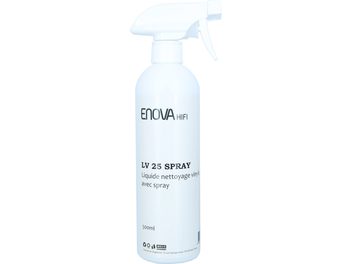 Enova HIFI LV 25 SPRAY adjustment and cleaning kit, white cylindrical bottle with spray nozzle, black text, 500 ml capacity