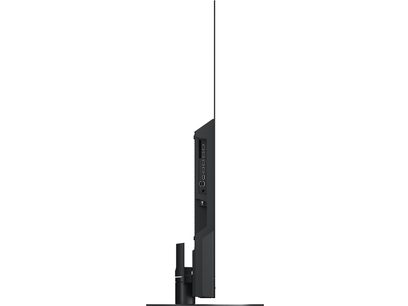 Téléviseur haute définition Panasonic TV-65Z90AEG, vue latérale droite, connectiques visibles, écran ultra-fin, support noir