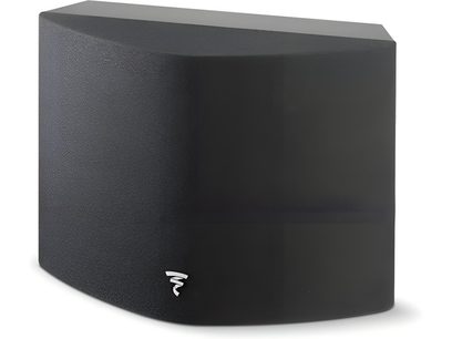 Enceinte Focal Aria SR 900 noir satin, forme cubique arrondie, finition noire satinée, vue de face en légère plongée