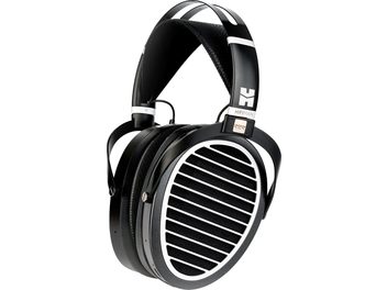 Casque hifi sans-fil Hifiman Ananda BT R2R, vue de côté, arceau noir, oreillettes ovales, grilles noires horizontales