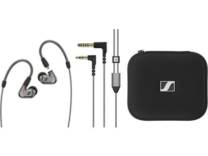 Casque intra-auriculaire Sennheiser IE 600 noir avec câble détachable, embouts, étui de transport et adaptateur jack