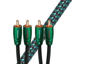 Audioquest Evergreen RCA Audio Cable, 2m, gold-plated connectors, green and black braided jacket