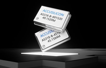 Two rectangular electronic components in silver metal, with white ACCUSILICON labels and numbers, oblique view