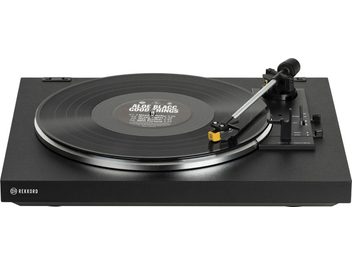 Giradischi hi-fi Rekkord F100 nero, piatto in metallo, braccio di lettura con testina AT91, controlli argentati