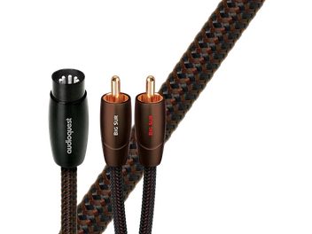 Cavo audio analogico Audioquest Big Sur RCA/DIN 0,6m, connettori RCA e DIN in rame, guaina intrecciata marrone e nera
