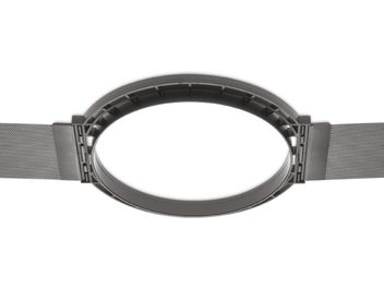 Mat sort plastikmonteringsring med perforeret metalgitter til Bowers & Wilkins PMK C8 indbygningshøjttaler