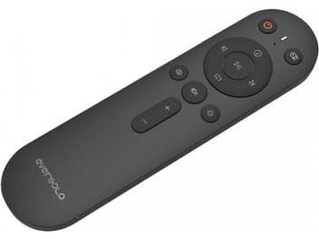 Telecomando nero EverSolo BTR-12, pulsanti arancioni e neri, forma allungata arrotondata, sottile ed ergonomica