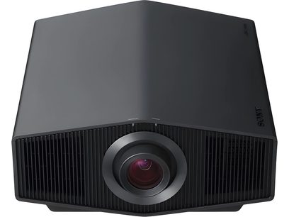 Sony BRAVIA Projector 8 (VPL-XW6100ES) noir, vue de face, boîtier rectangulaire, lentille centrale, surface lisse