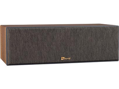 Centerhøjttaler Davis Acoustics Krypton C Classik med rektangulært trækabinet, front dækket af gråt tekstureret stof