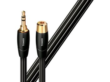 Cavo audio Audioquest Tower jack da 3,5 mm maschio a jack da 6,35 mm femmina, nero e dorato, 3 metri, connettori placcati oro