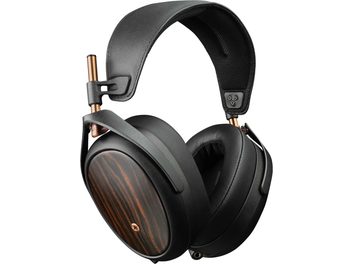 Meze Audio Liric lukkede hi-fi hovedtelefoner, mørkt træ, sort læder, bronze, rent og eksklusivt design