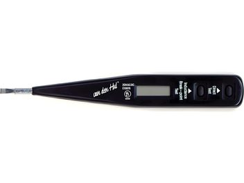 Black "Van den Hul The Polarity Checker" multi-outlet, 3 sockets, short cord, switch, smooth glossy surface