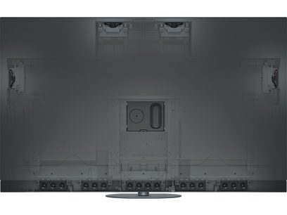 Téléviseur haute définition Panasonic TV-65Z95AEG, vue arrière, composants internes visibles, support central circulaire