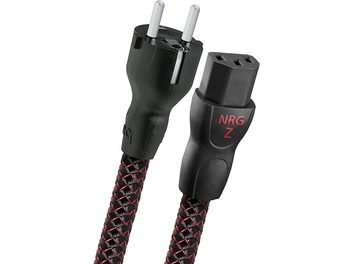 Audioquest NRG Z AC power cable, 2-prong connectors, red and black braided jacket, 2 meter length