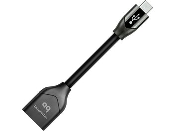 Cavo USB Audioquest DragonTail Micro USB nero, connettore USB tipo A, connettore micro-USB, guaina intrecciata grigia