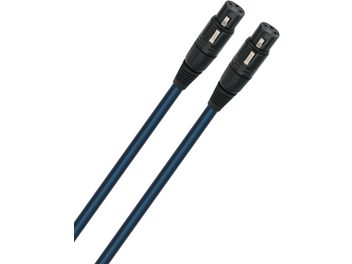To XLR-kabler Wireworld Oasis 8 på 1 meter, sorte stik, blå kabler, set forfra, parallelle