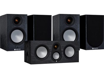 Monitor Audio Silver 50 7G raamaturiiuli kõlarite komplekt mustast tammest, 2 esikõlarit ja 1 keskmine kõlar, mustad kõlarikestad