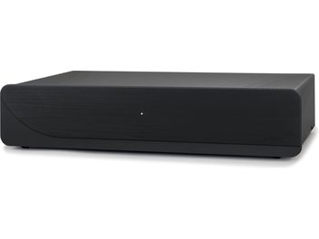 Amplificatore di potenza alta fedeltà Atoll Electronique AM200 Evolution nero, vista frontale, chassis rettangolare, superficie liscia