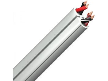 Cross-section of a high-end Audioquest Rocket 11 white audio cable, 3 insulated copper conductors