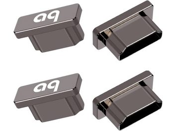 4 rectangular black plastic HDMI connectors with white "a9" logo, viewed from the front and side, on a white background
