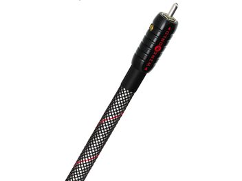 Cavo coassiale digitale Wireworld Silver Starlight 8 nero con connettori RCA placcati oro, guaina intrecciata argento e rossa