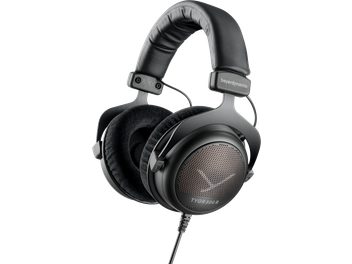 Ακουστικά gaming Beyerdynamic TYGR 300 R, όψη από μπροστά, μαύρο επενδυμένο στήριγμα κεφαλής, κυκλικά ακουστικά με διάτρητη γρίλια