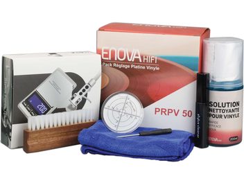 Enova HIFI PRPV 50 vinüülplaadimängija seadistuskomplekt harjaga, puhastusainega, lapiga, joonlauaga ja mull-libellaga