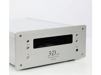 3D Lab Nano DAC helindamuundur, harjatud alumiiniumist esipaneeliga, ekraaniga, nupuga ja 3,5 mm kõrvaklappide pesadega