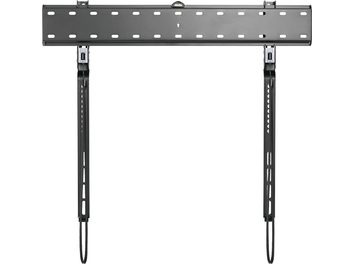 Supporto TV a muro Norstone Mount SLIMLED 4080, piastra in metallo grigio scuro forato, due bracci verticali neri regolabili