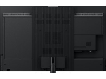 Téléviseur haute définition Panasonic TV-55Z95AEG, vue arrière, panneau central strié, connectiques en bas à droite