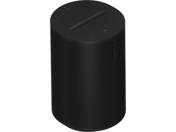 Sonos Era 100 matt must silindriline kõlar, meekärje mustriga võre, nupud pealmisel küljel, minimalistlik disain
