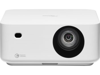 Optoma ML1080ST valge kompaktne videoprojektori, kaldenurga objektiiviga, HDMI-pordiga, sisseehitatud kõlari ja kergelt kaldu eestvaatega