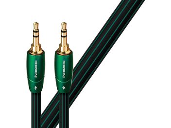 Cavo audio Audioquest Evergreen Jack/mini-Jack da 3,5 mm verde e nero, connettori placcati oro, righe diagonali nere