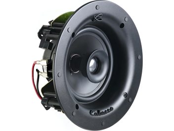 Enceinte encastrable Cabasse Archipel 13ICP noire, vue de face rapprochée, haut-parleur circulaire avec grille de protection